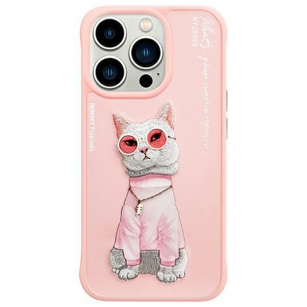 Nimmy Glasses Cool Cat-etui til iPhone 15 Pro Max - Pink