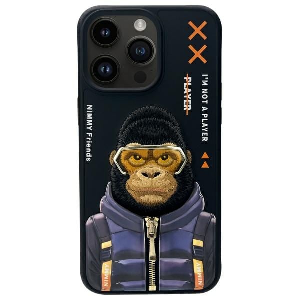 Nimmy Cool&Cute 2.0 Monkey Case til iPhone 15 Pro - Sort