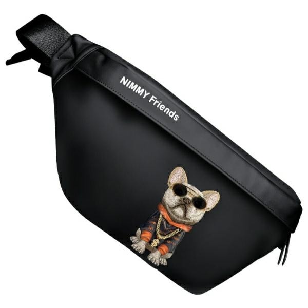 Nimmy Crossbody Glasses Cool Dog skuldertaske - Sort