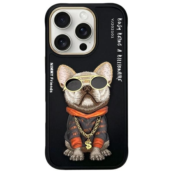 Nimmy Glasses Cool Dog-etui til iPhone 16 Pro Max - Sort