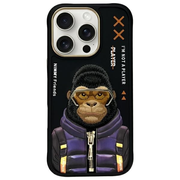 Nimmy Cool&Cute 2.0 Monkey Case til iPhone 16 Pro Max - Sort