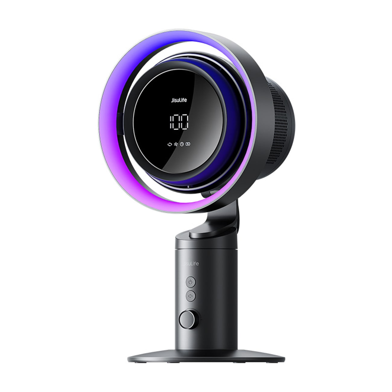 Jisulife Table Fan Pro3 10000mAh Turbineblæser til skrivebordet med filter - mørkegrå