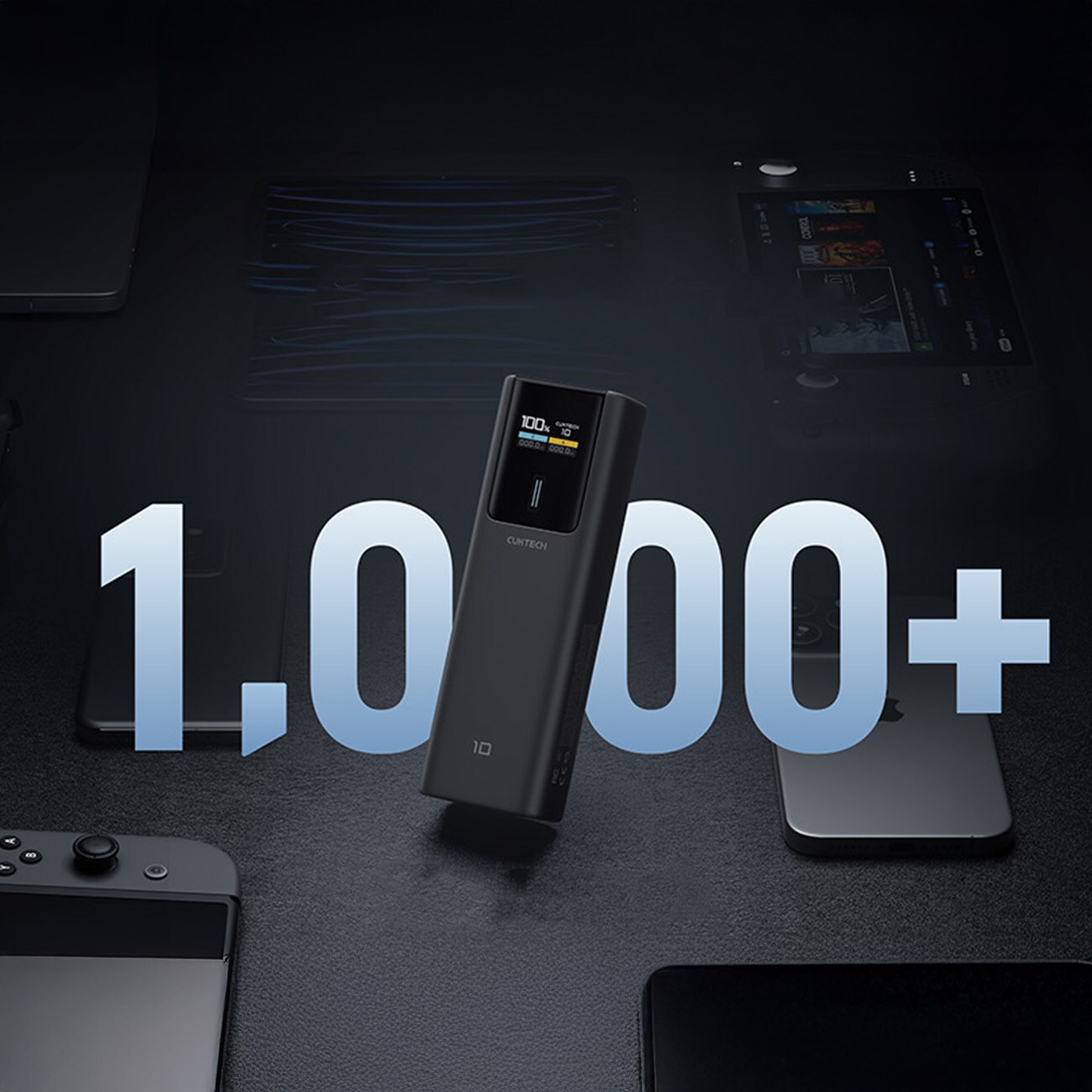 Powerbank Cuktech CKPB100PGLBL 150W 10000mAh USB-C USB-A - sort