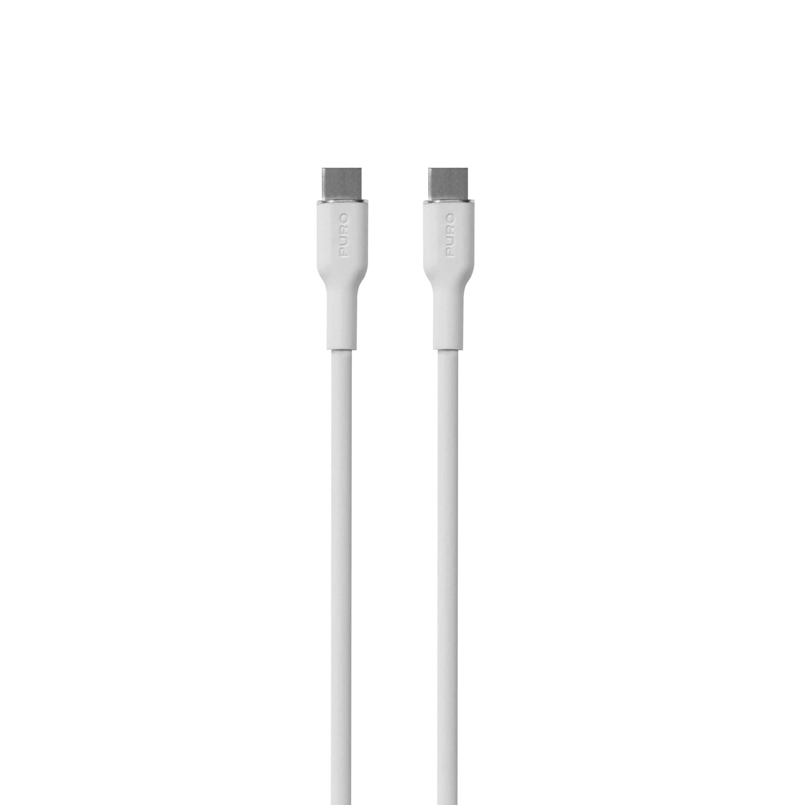 Puro Soft USB-C - USB-C 60W 1,5 m silikonekabel - hvid