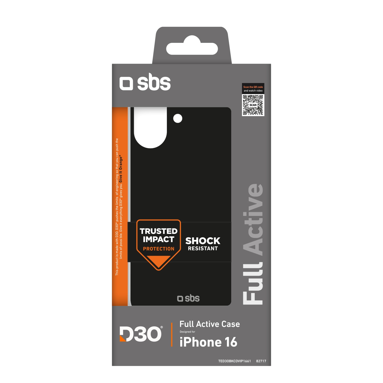 SBS Full Active D3O iPhone 16 taske - sort