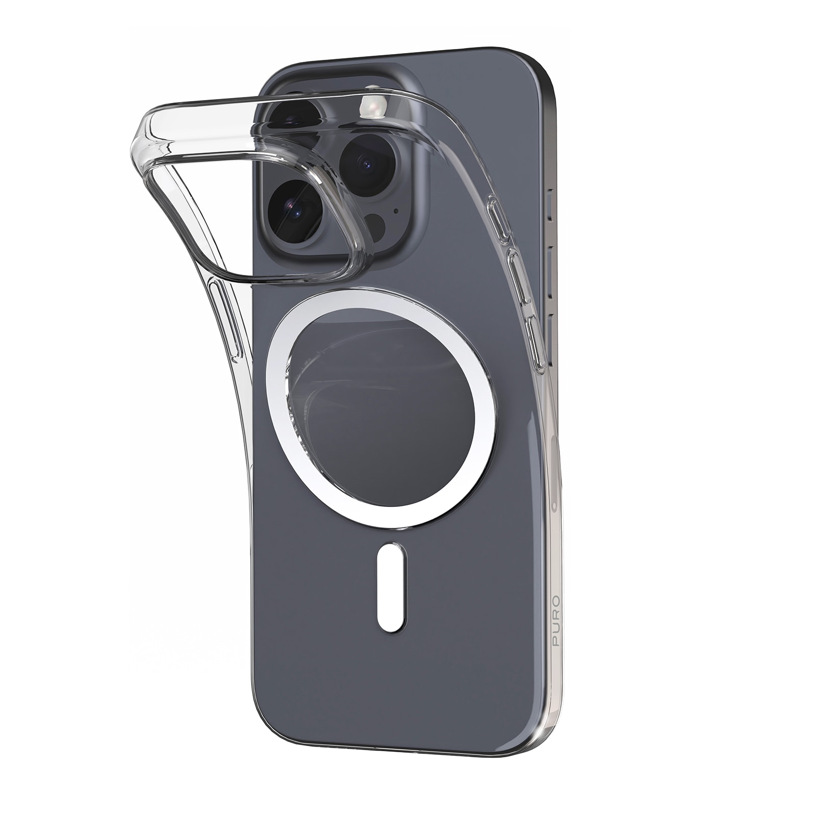 Puro 03 Mag MagSafe silikoneetui til iPhone 16 Pro Max - gennemsigtig