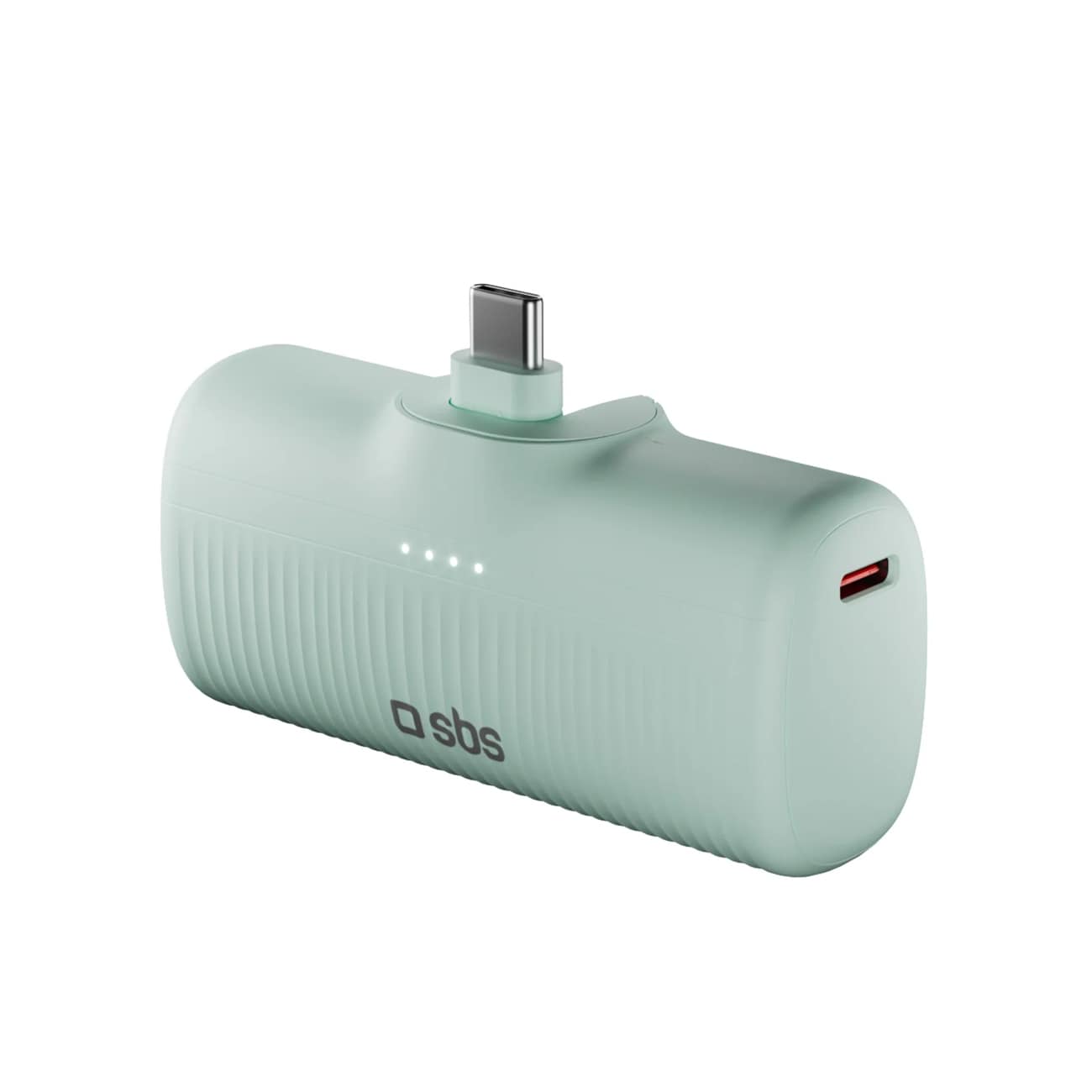 SBS EcoPower 5000 mAh 10W Powerbank med indbygget USB-C-port - Grøn