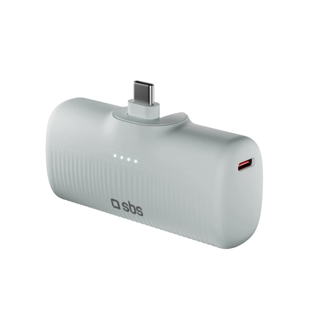 SBS EcoPower 5000 mAh 10W powerbank med indbygget USB-C-port - grå