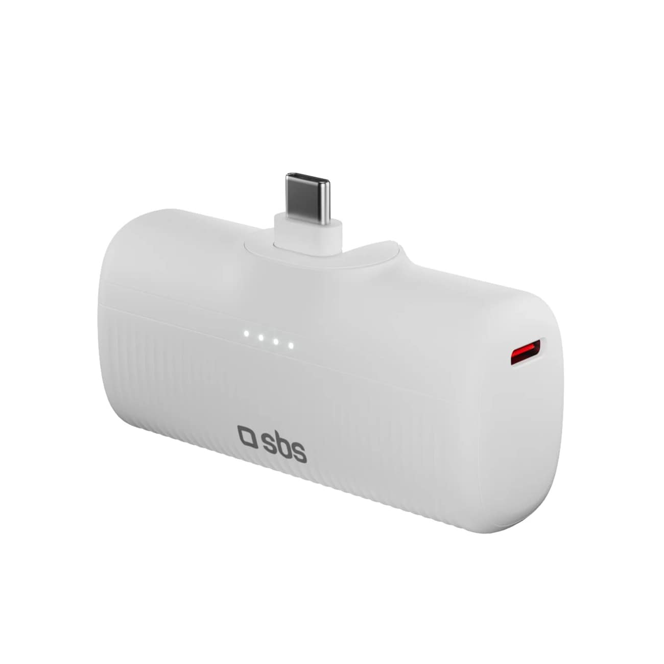 SBS EcoPower 5000 mAh 10W Powerbank med indbygget USB-C-port - Hvid
