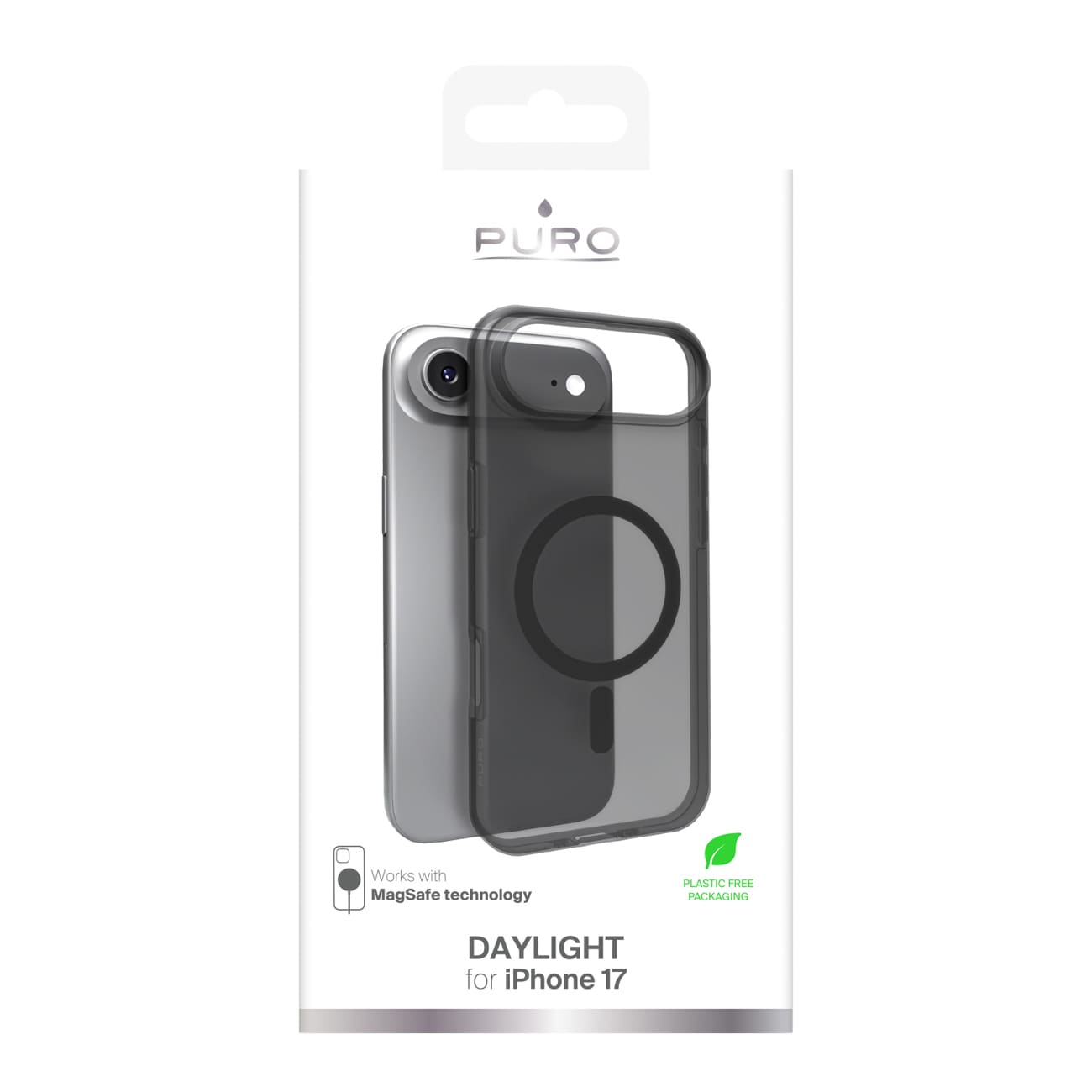 Puro Daylight Magsafe-kompatibelt silikoneetui til iPhone 17 Air - Gennemsigtig sort
