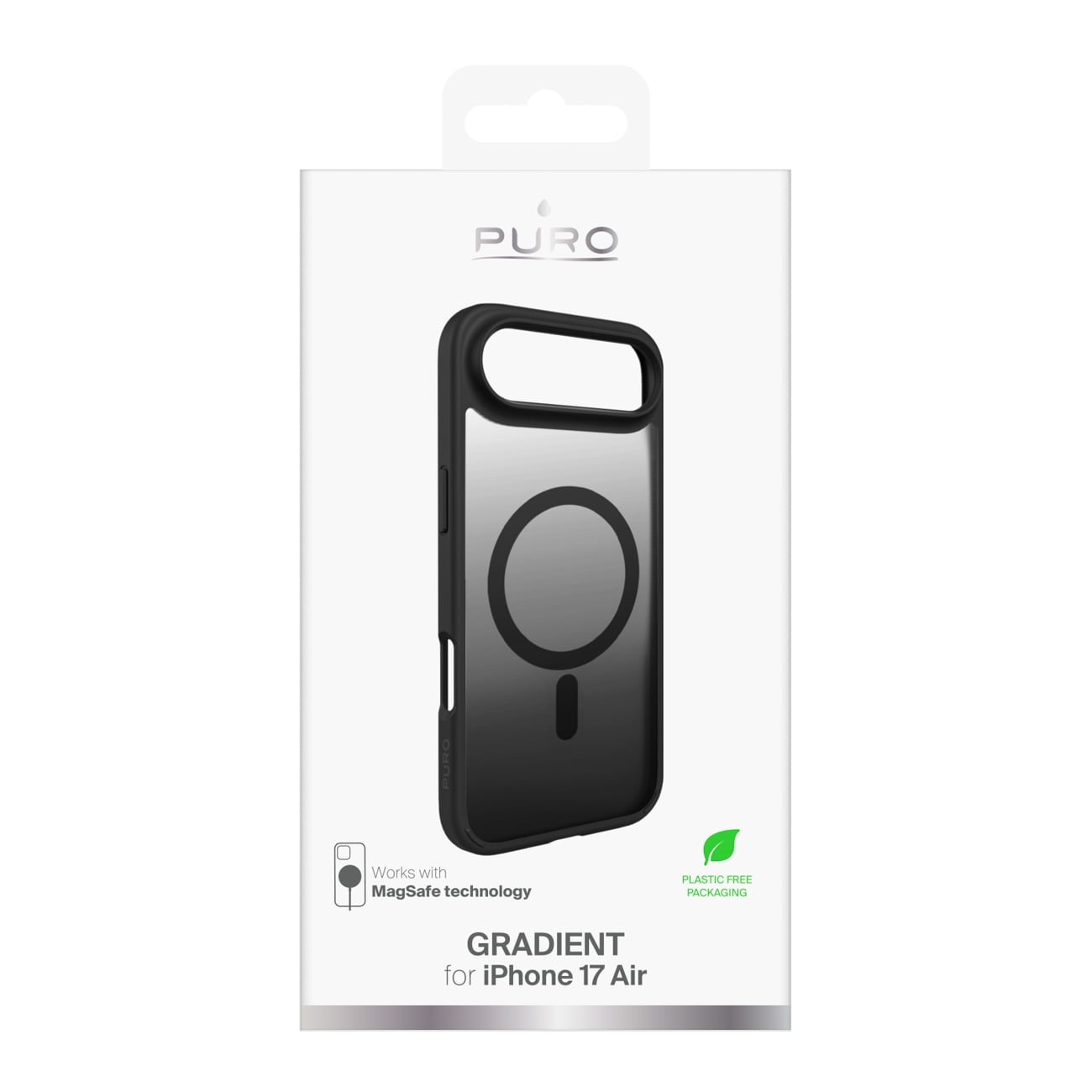 Puro Gradient TPU-etui kompatibelt med MagSafe til iPhone 17 Air - Sort