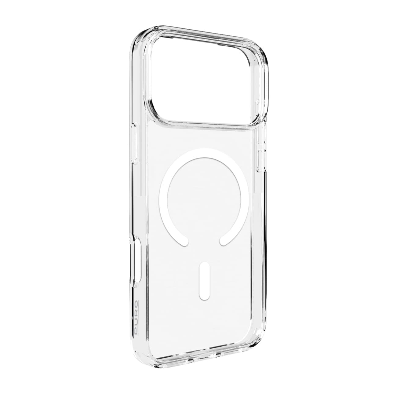 Puro Lite Mag TPU+PC-etui til iPhone 17 Pro Max - gennemsigtigt med hvid ring, MagSafe kompatibelt