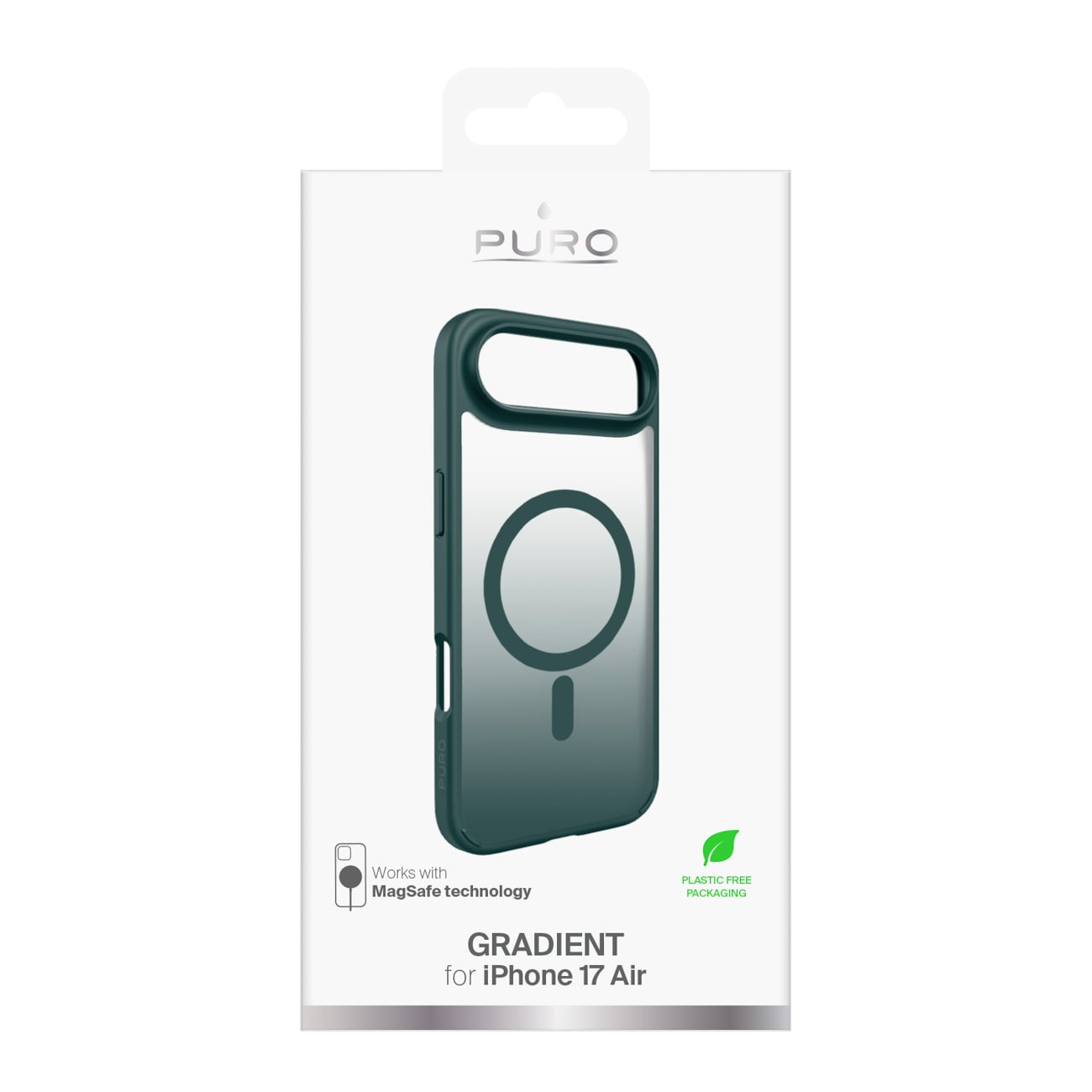 Puro Gradient TPU-etui kompatibelt med MagSafe til iPhone 17 Air - Turkis