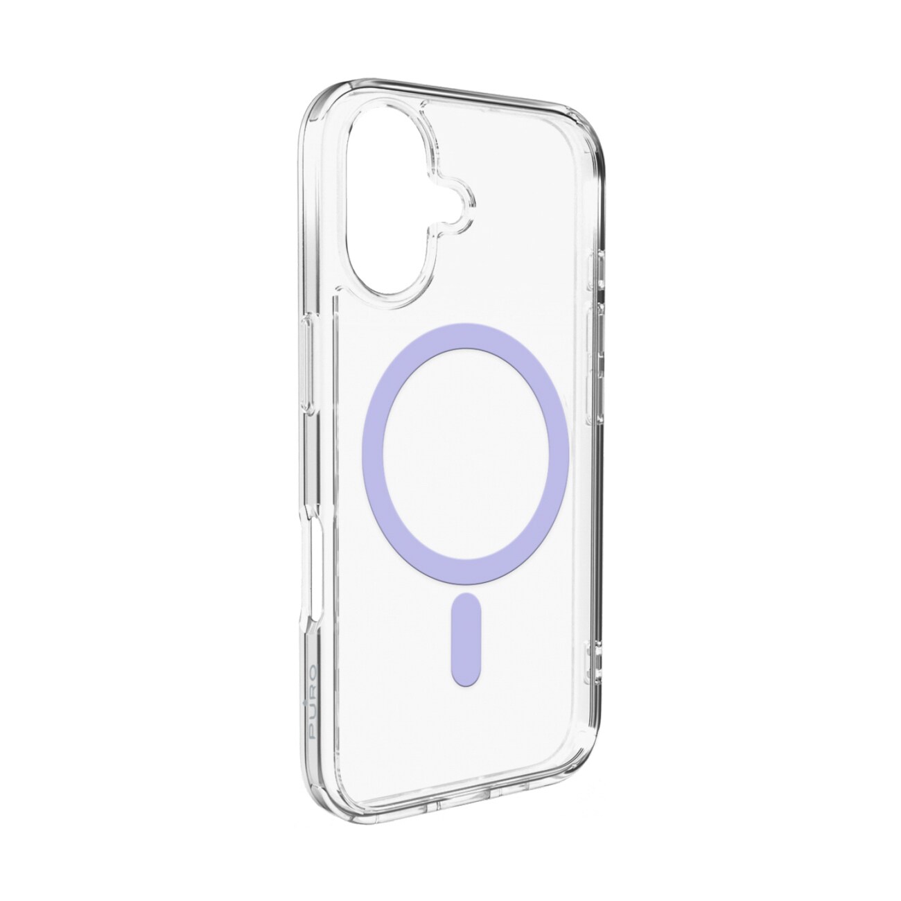 Puro Lite Mag TPU+PC-etui kompatibelt med MagSafe til iPhone 17 - gennemsigtigt med pink ring