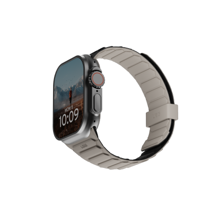 UAG Pathfinder silikone dobbeltsidet magnetisk rem til Apple ur 42 / 44 / 45 / 46 / 49 mm - sort-grå