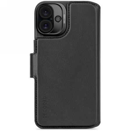 Decoded MagSafe-etui i læder med aftagelig tegnebog til iPhone 16 Plus - Sort