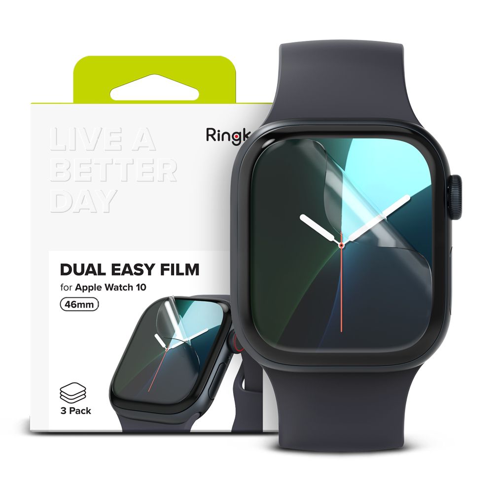 Ringke Dual Easy 3-pak beskyttelsesfolie til Apple Watch 10 46 mm