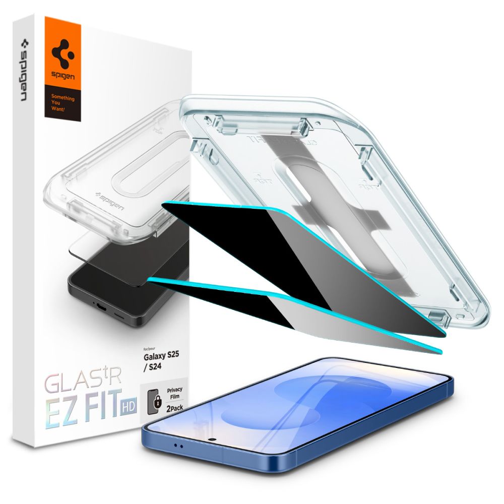 Spigen Glas.TR "Ez Fit" Privacy HD 2-pak privatlivsglas til Samsung Galaxy S24 / S25