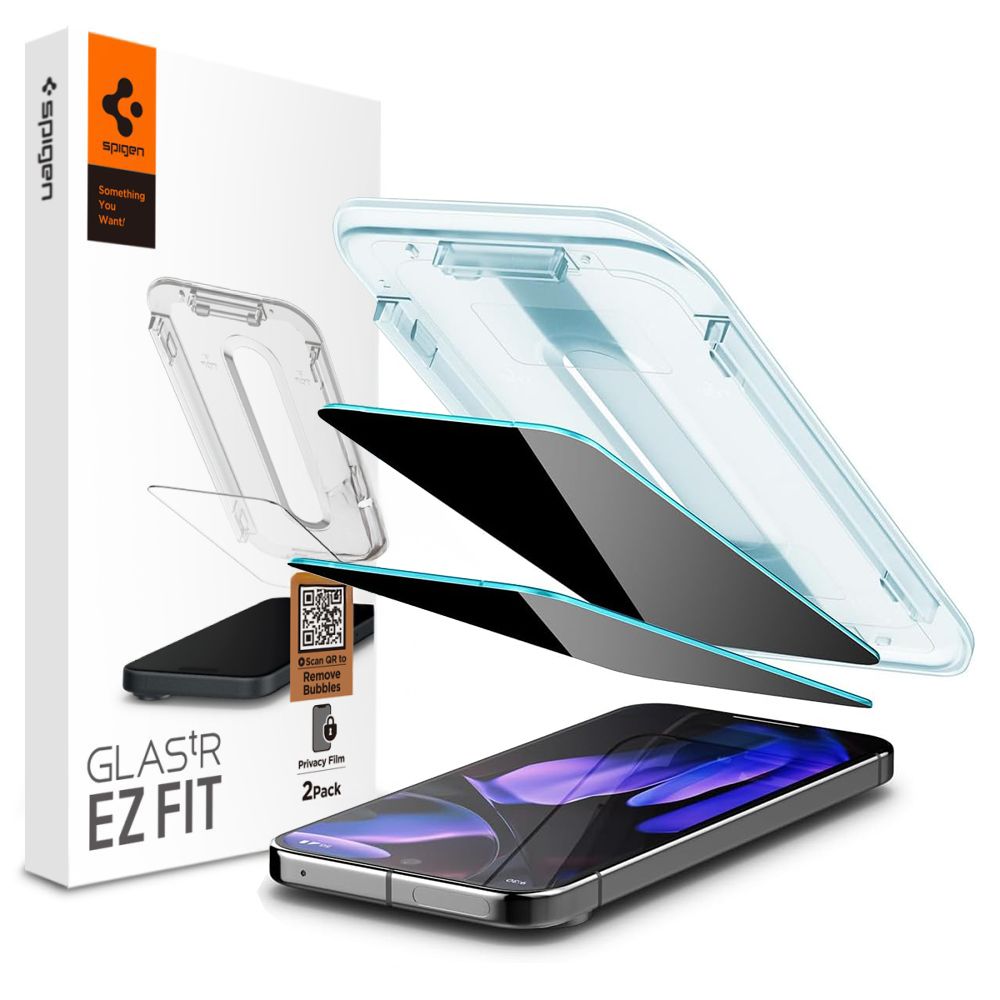 Spigen Glas.TR "Ez Fit" Privacy HD 2-pak privatlivsglas til Google Pixel 9 / 9 Pro