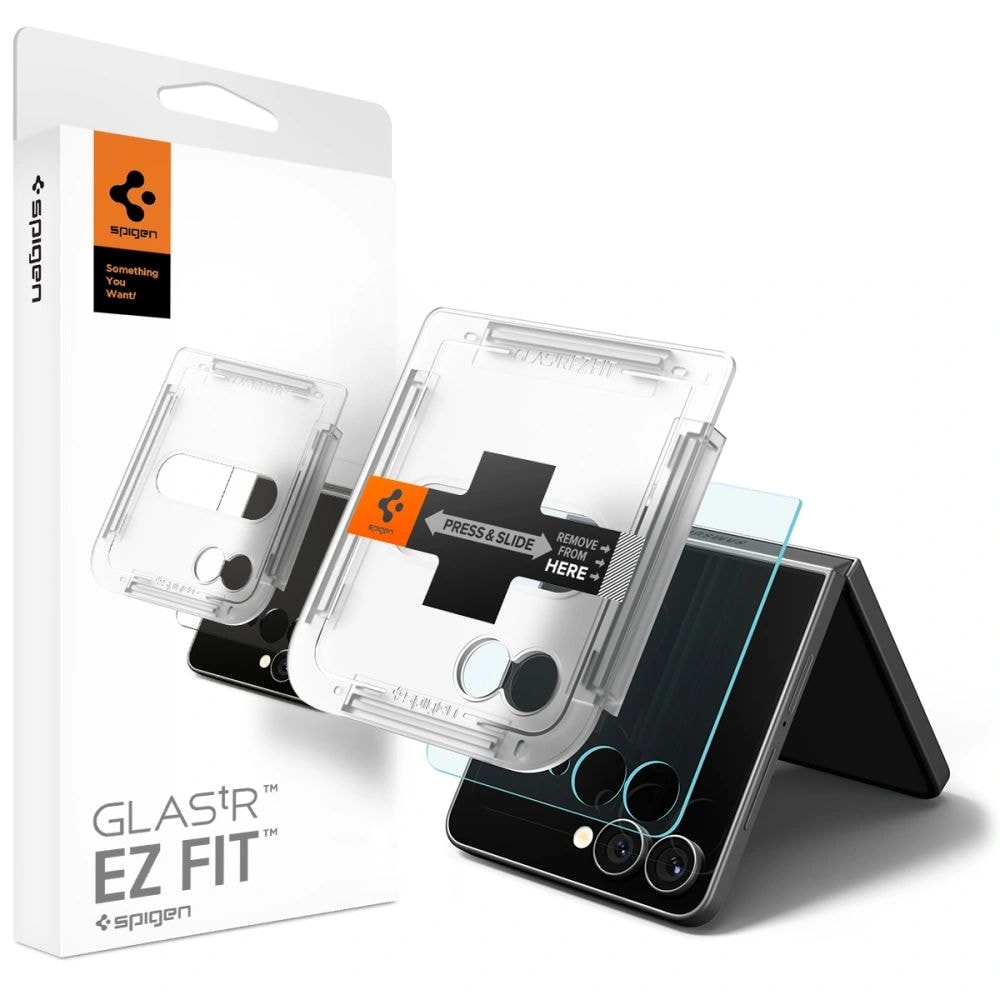 Spigen Glas.TR EZ Fit HD-skærmbeskytter i hærdet glas til Samsung Galaxy Z Flip 7 - Transparent