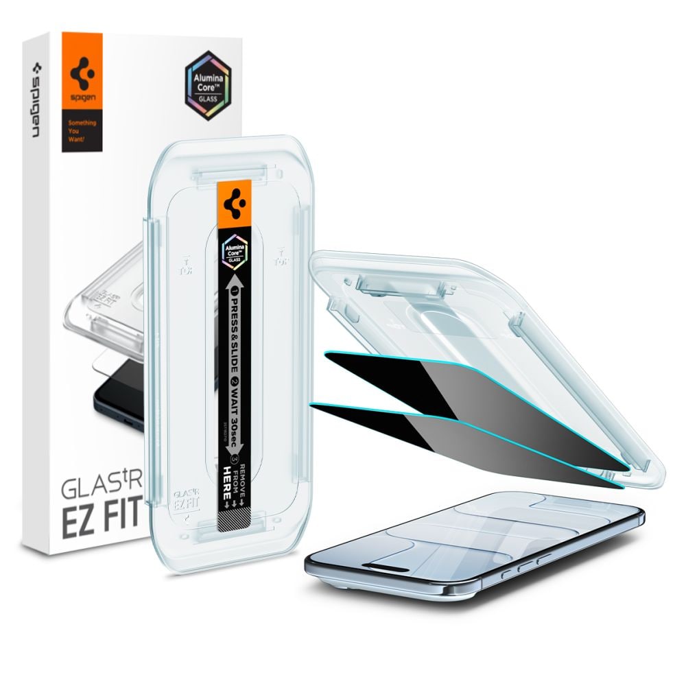 Spigen Glas.TR EZ Fit 2-pak privatlivsglas til iPhone 17 Air
