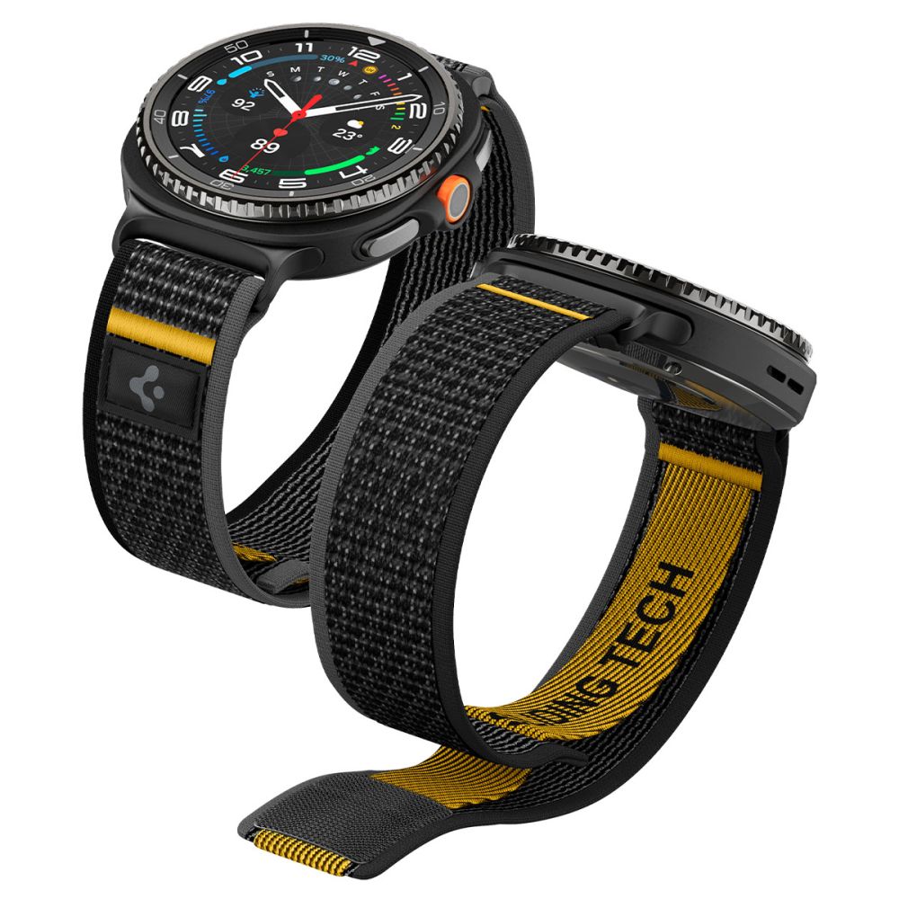 Spigen Athlex Air-rem til Samsung Galaxy Watch 40/44/46mm - Sort og gul