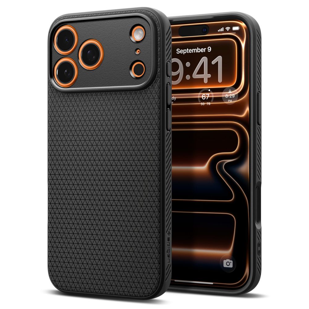 Spigen Liquid Air-etui til iPhone 17 Pro - mat sort