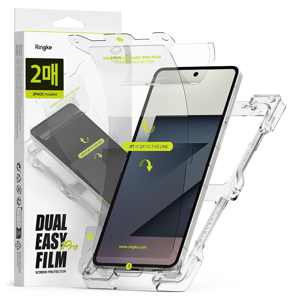 Ringke Dual Easy Pro 2-pak beskyttelsesfilm til Samsung Galaxy Z Flip 7 - gennemsigtig