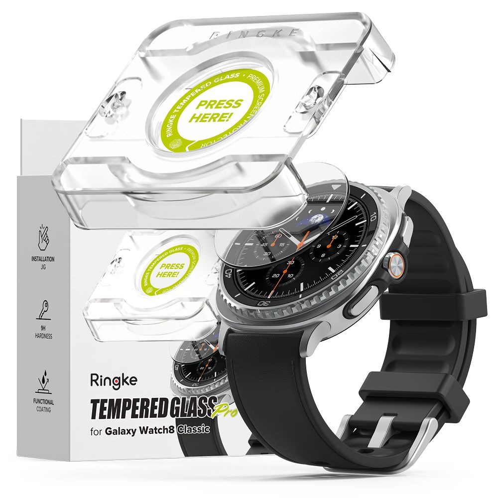 Ringke Tempered Glass Pro 2-pack til Samsung Galaxy Watch 8 46mm - transparent