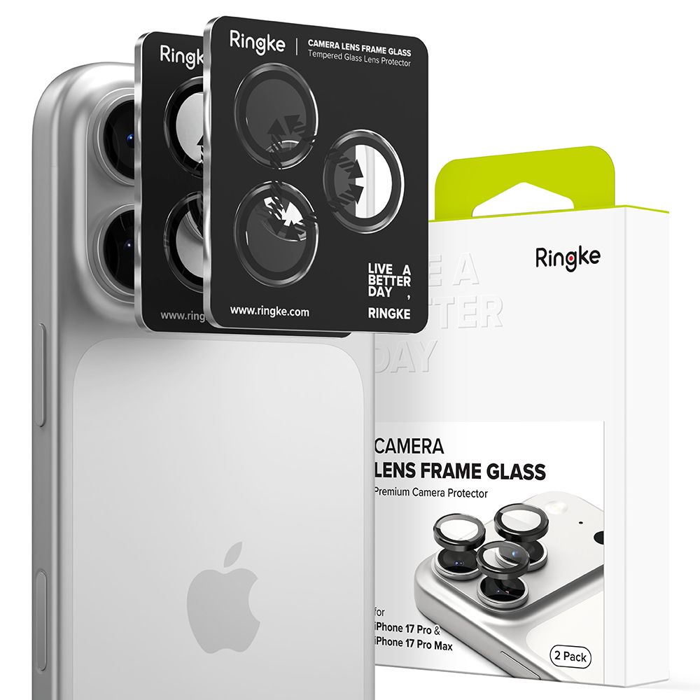 Ringke Camera Frame Protector 2-pack til iPhone 17 Pro / 17 Pro Max - Sort