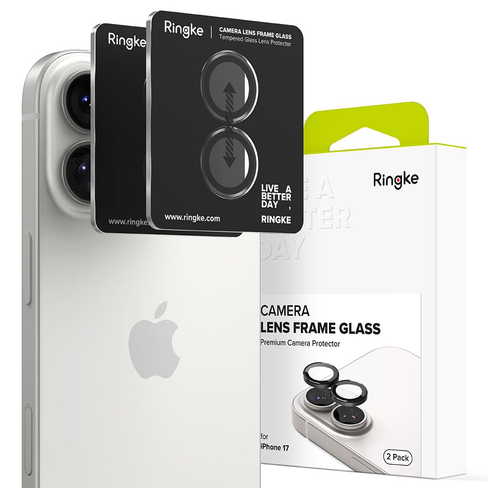 Ringke Camera Frame Protector 2-pack til iPhone 17 - Sort