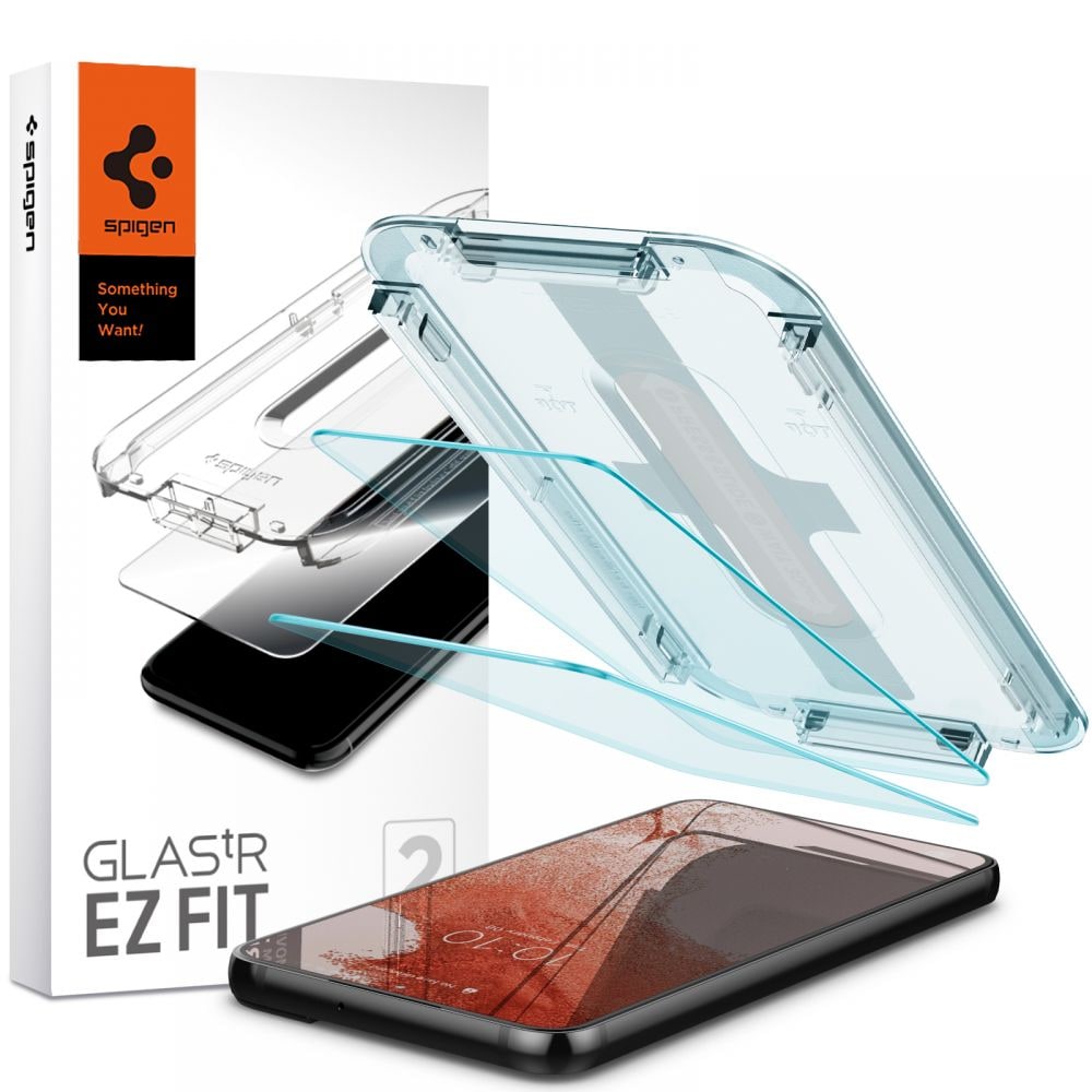 Spigen Glas.tR EZ Fit hærdet glas til Samsung Galaxy S22 - 2 stk.
