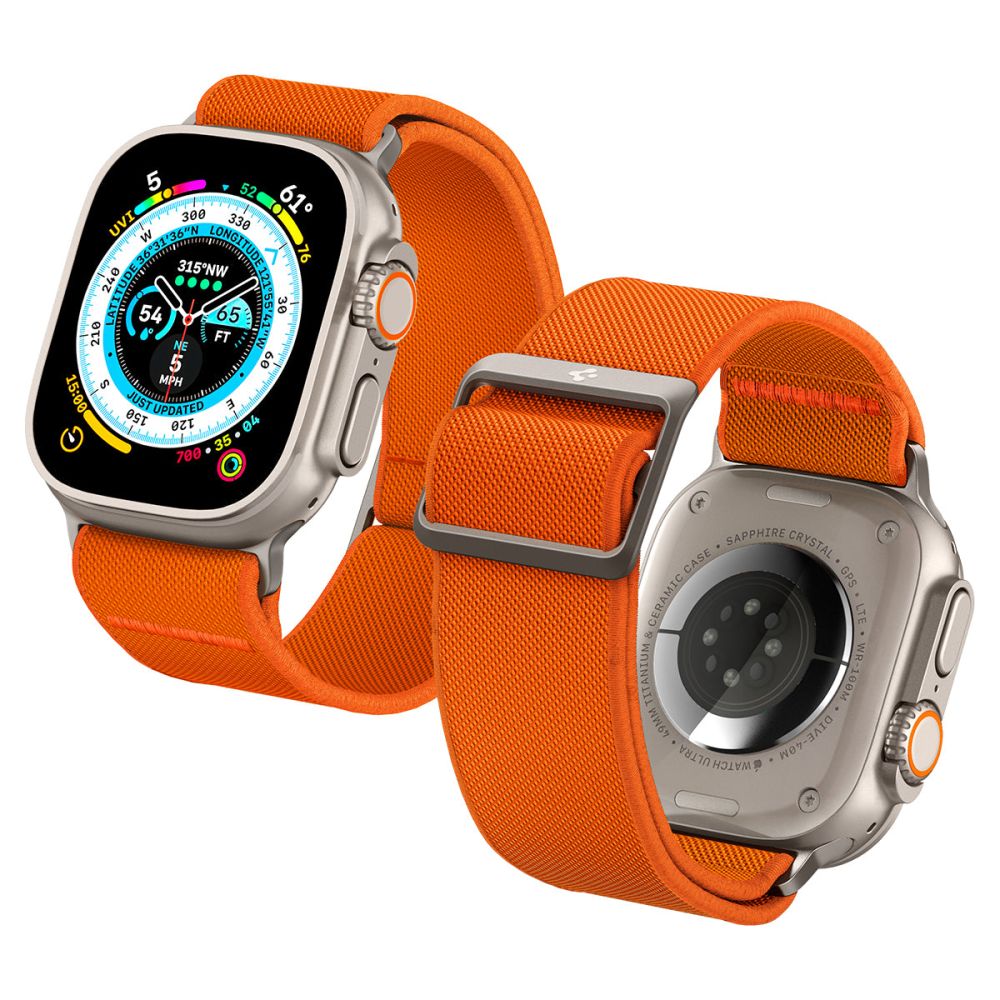 Spigen Fit Lite Ultra-rem til Apple Watch 4 / 5 / 6 / 7 / 8 / SE / Ultra (42/44/45/49 mm) - Orange