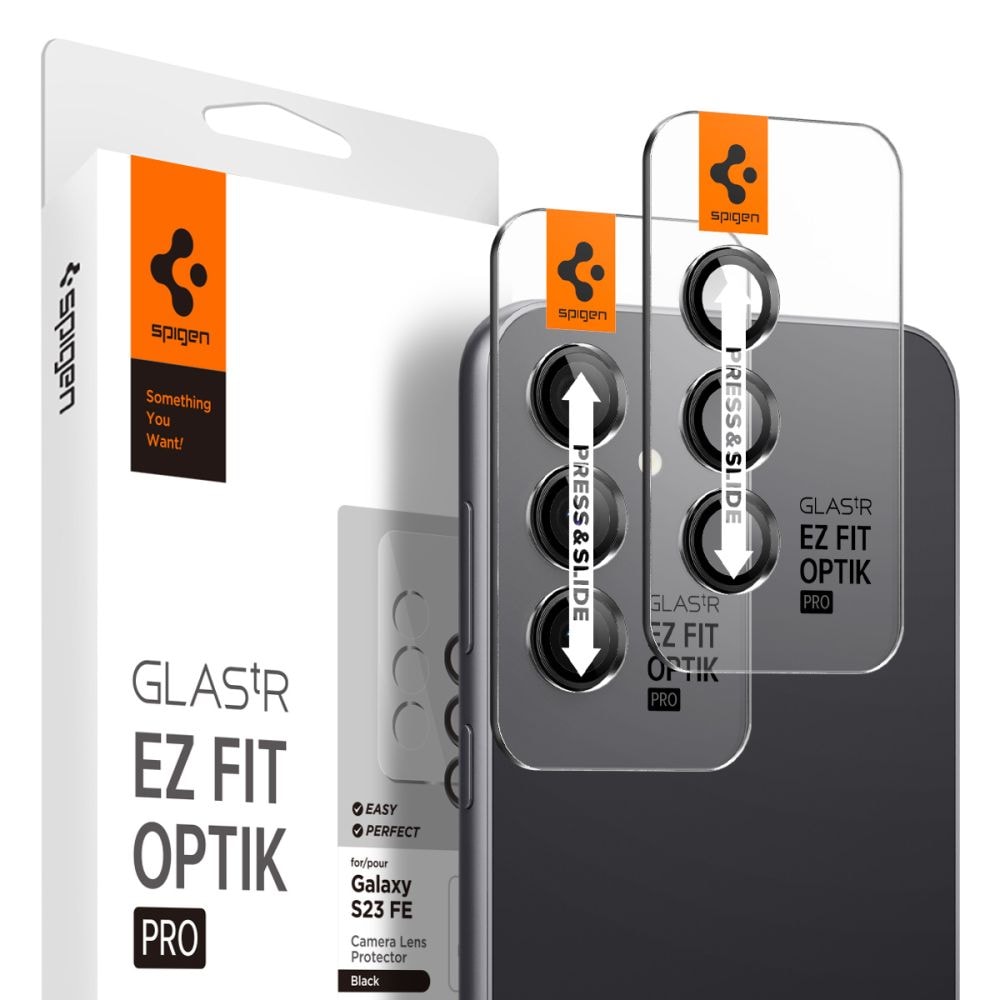 Spigen Glas.tR EZ Fit Optik kamerabeskyttelse til Samsung Galaxy S23 FE - Sort 2 stk.