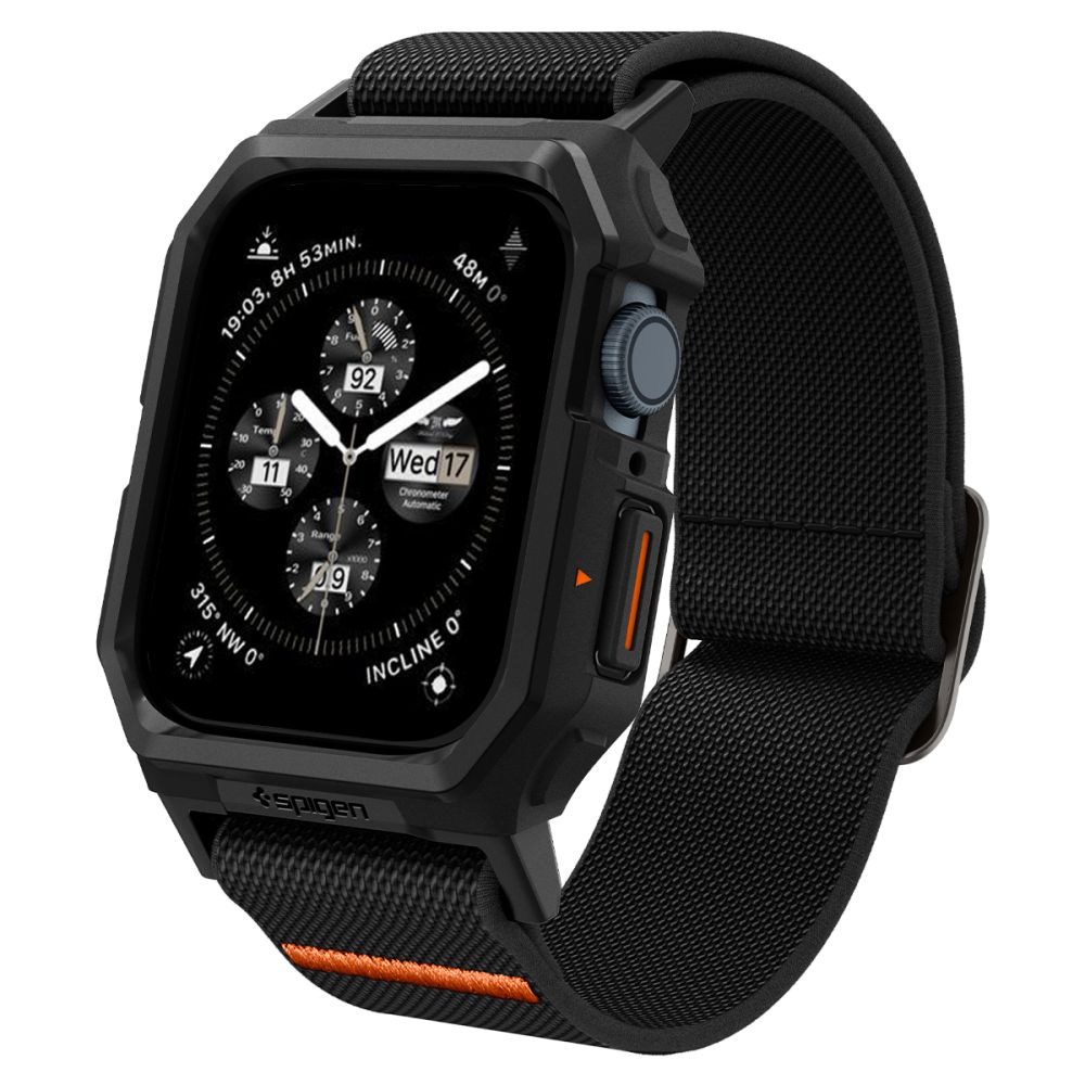 Spigen Lite Fit Pro-etui med rem til Apple Watch 4 / 5 / 6 / 7 / 8 / 9 / SE (44 / 45 mm) - Mat sort