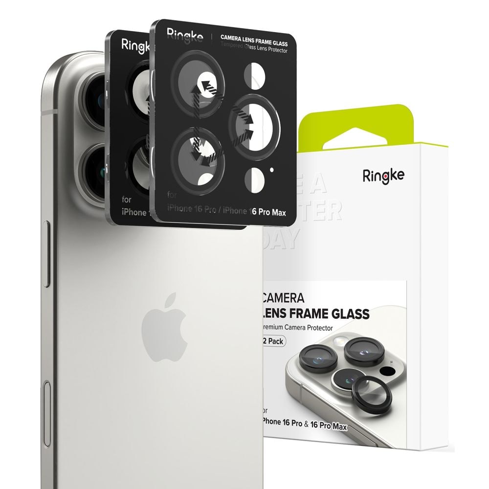 Ringke Camera Frame Protector 2-pack til iPhone 16 Pro / 16 Pro Max - Sort