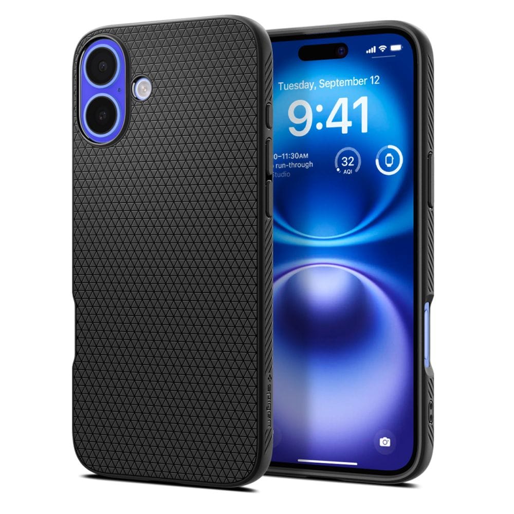 Spigen Liquid Air-etui til iPhone 16 Plus - Sort