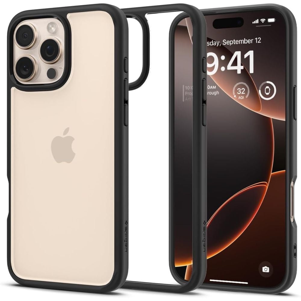 Spigen Ultra Hybrid iPhone 16 Pro-etui - mat sort