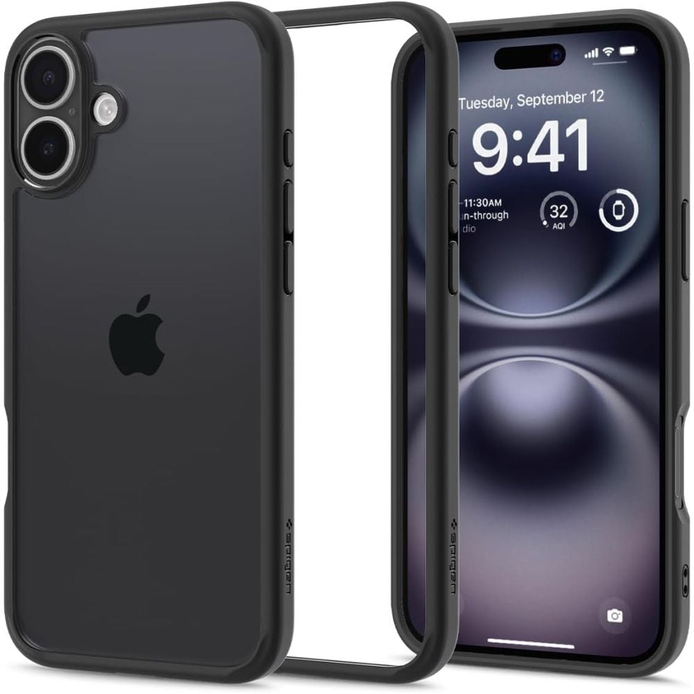 Spigen Ultra Hybrid iPhone 16 Etui - mat sort