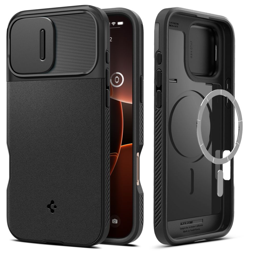 Spigen Optik Armor Mag-etui med MagSafe til iPhone 16 Pro - sort