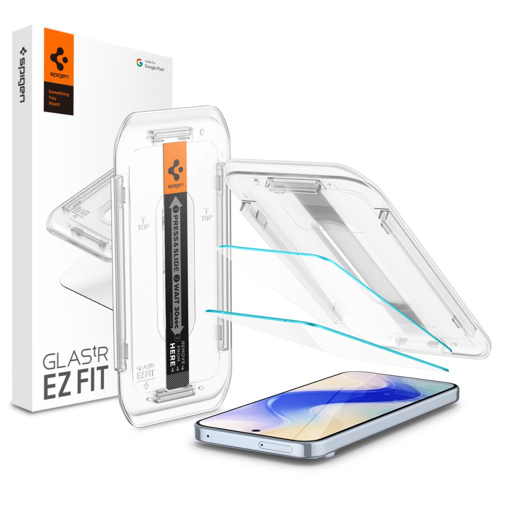Spigen Glas.tR EZ Fit hærdet glas med applikator til Google Pixel 9 / 9 Pro (2 stk.)
