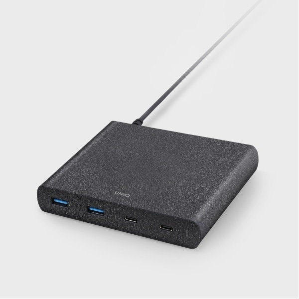 HUB Uniq Surge LITHOS Collective 90W 2xUSB-A QC 3.0 / 2xUSB-C PD 3.0 - sort