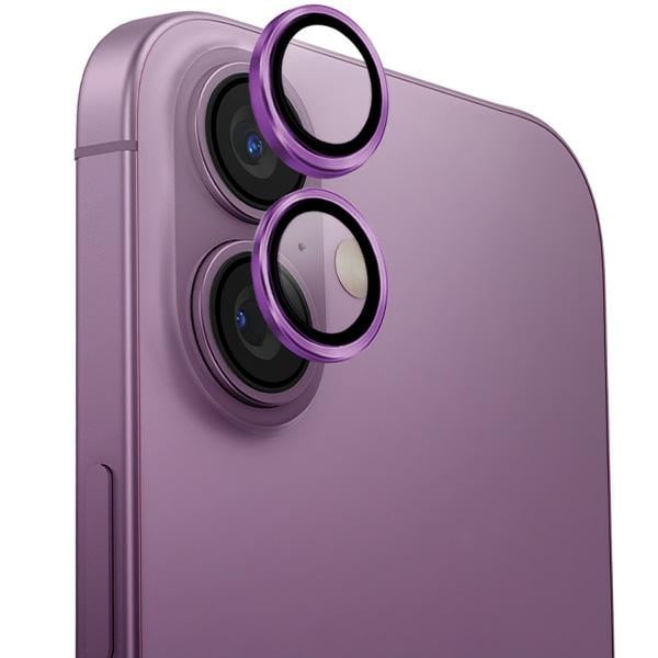 Uniq Optix Aluminum Camera Lens Protector med applikator til iPhone 16 / iPhone 16 Plus - Pink
