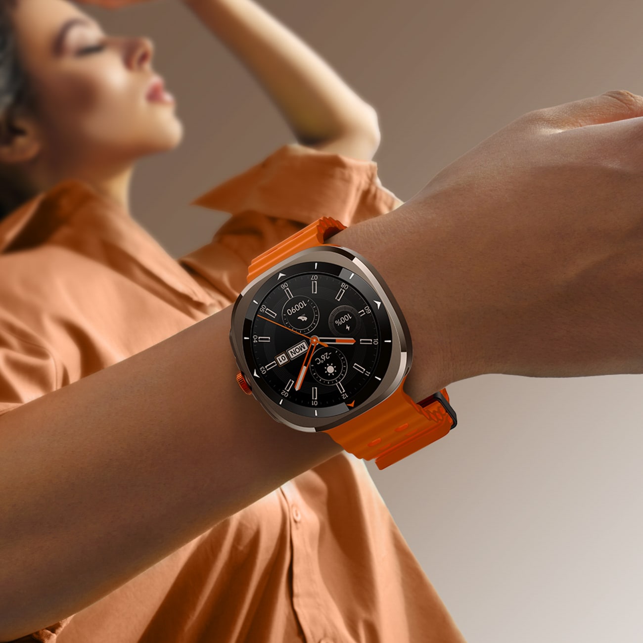 Joyroom Venture Series JR-FV2 Sport Smartwatch med opkaldsmodtagelsesfunktion - Orange