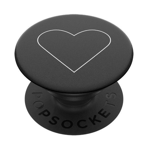 Popsockets 2 Hvid hjerte sort holder og telefonstativ