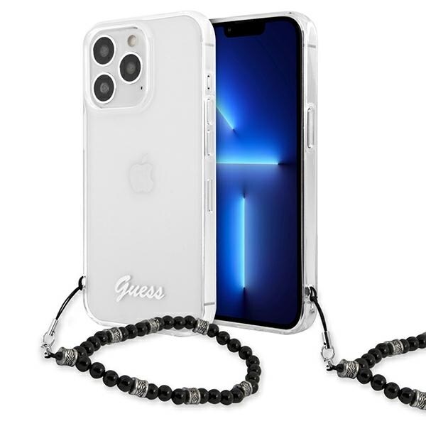 Guess GUHCP13LKPSBK iPhone 13 Pro / 13 6,1" Gennemsigtig hård taske Black Pearl