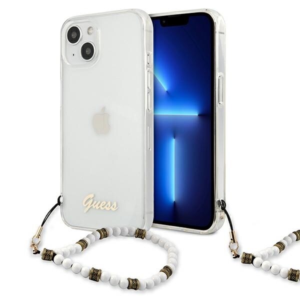 Guess GUHCP13SKPSWH iPhone 13 mini 5,4" Gennemsigtig hardcase White Pearl