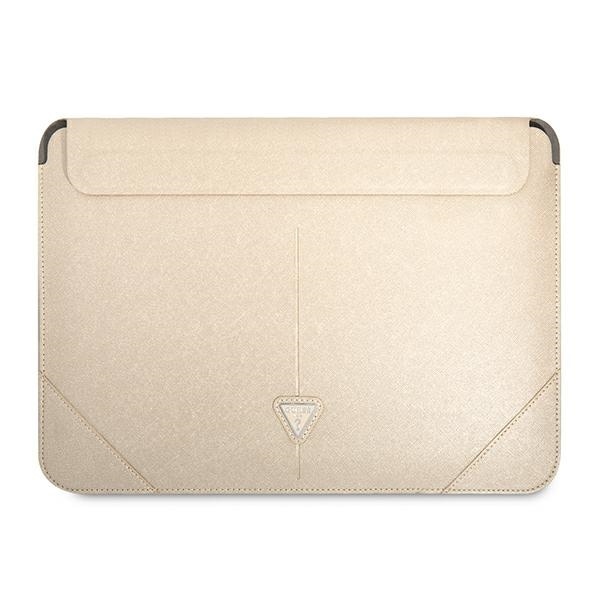 Guess Saffiano Triangle Logo-taske til en 14" bærbar computer - beige