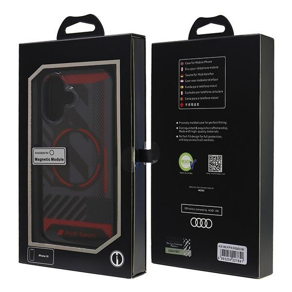 Audi IML Sport MagSafe iPhone 16 6,1" sort/sort hardcase AUS-IMLMIP16-RSQ/D2-BK