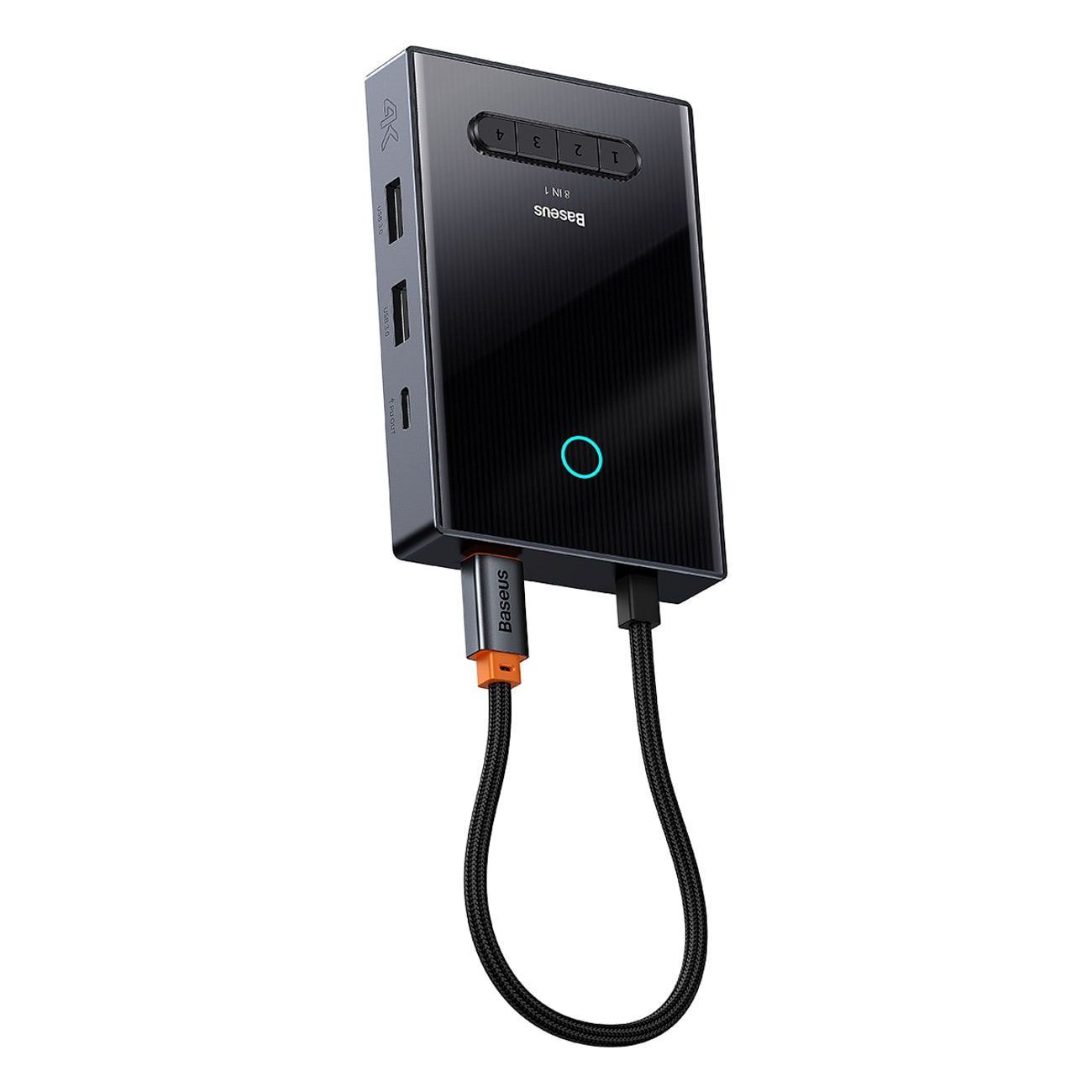 Baseus PioneerJoy 8-in-1 USB-C Hub: 4K HDMI, 8K DisplayPort, VGA, 2 USB-A, 2 USB-C - Gray